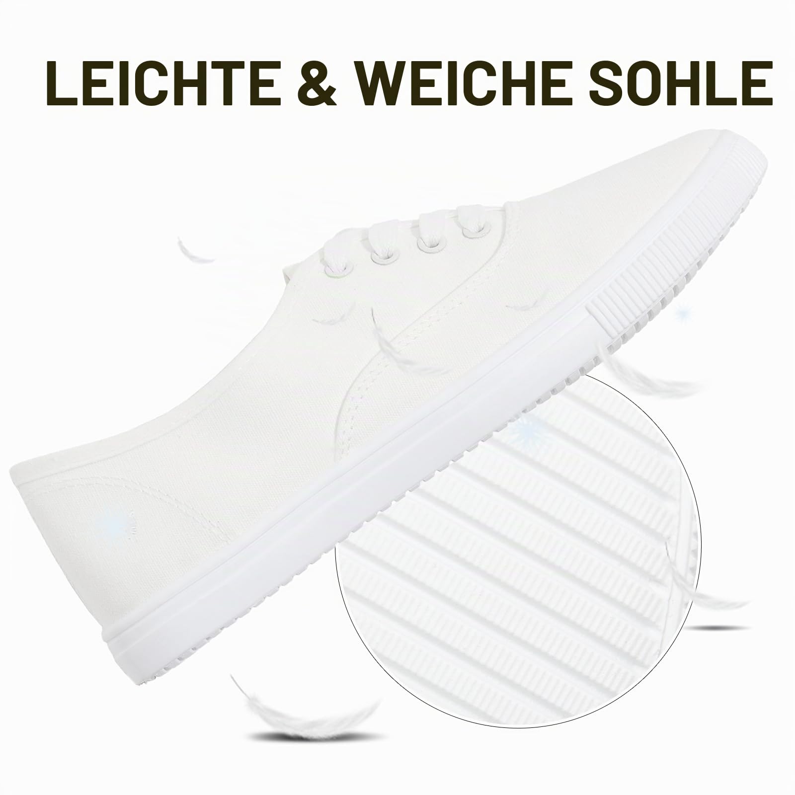 Klassische weiße Damen-Sneaker, niedrige