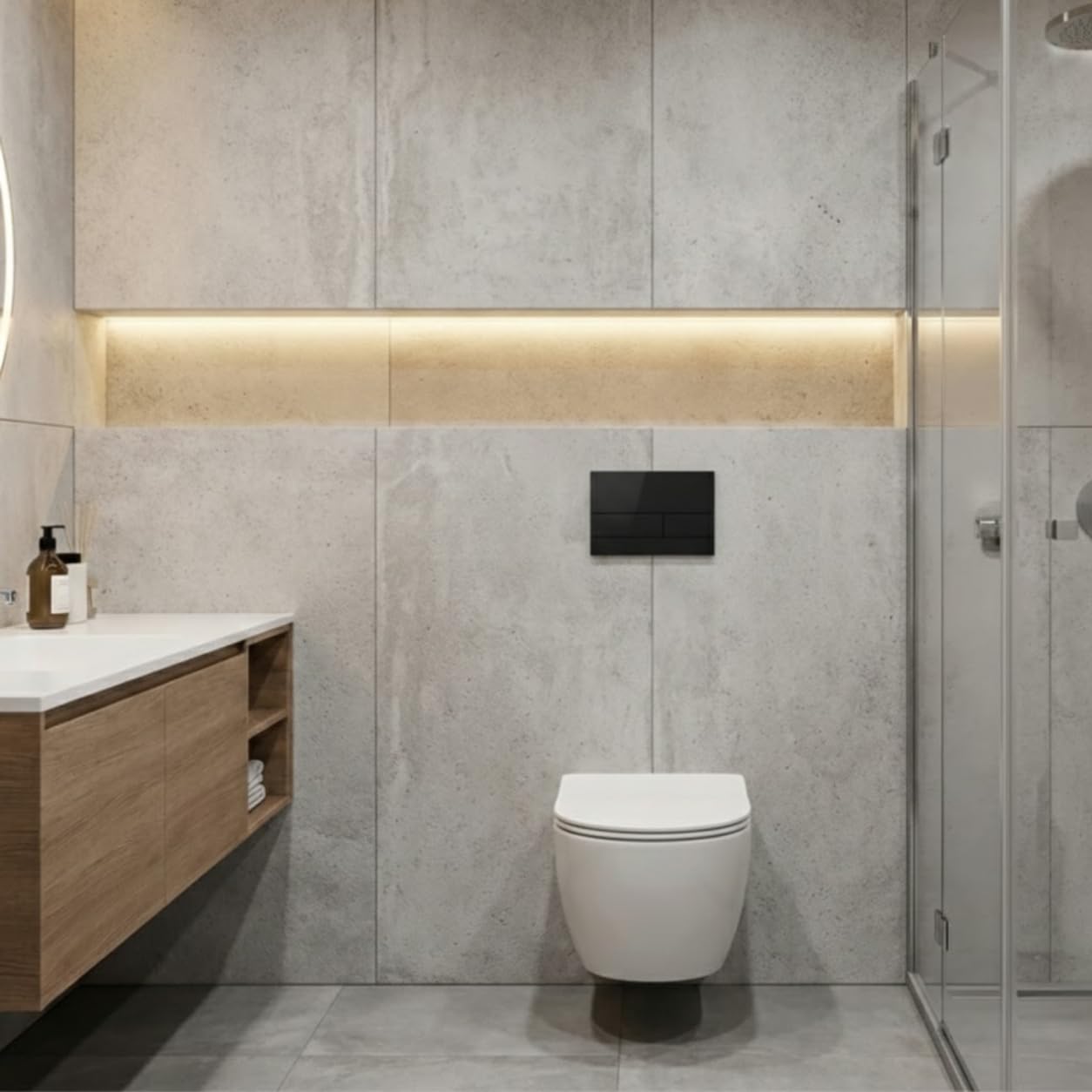 Placa de Accionamiento para WC Negro para Cisterna Empotrada | Pulsador de Doble Descarga para Inodoro | Placa de Pared para Ahorro de Agua | Diseño Moderno