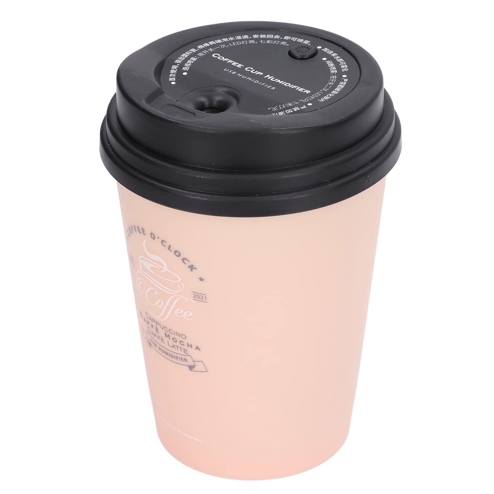 Nawilżacz Biurkowy USB 300 Ml - Filiżanka Kawy, Niski Poziom Hałasu, Automatyczne Wyłączanie, Kompaktowy, Lekki, Oszczędzający Miejsce Mini Do Domowego Biura i Samochodu (Różowy)