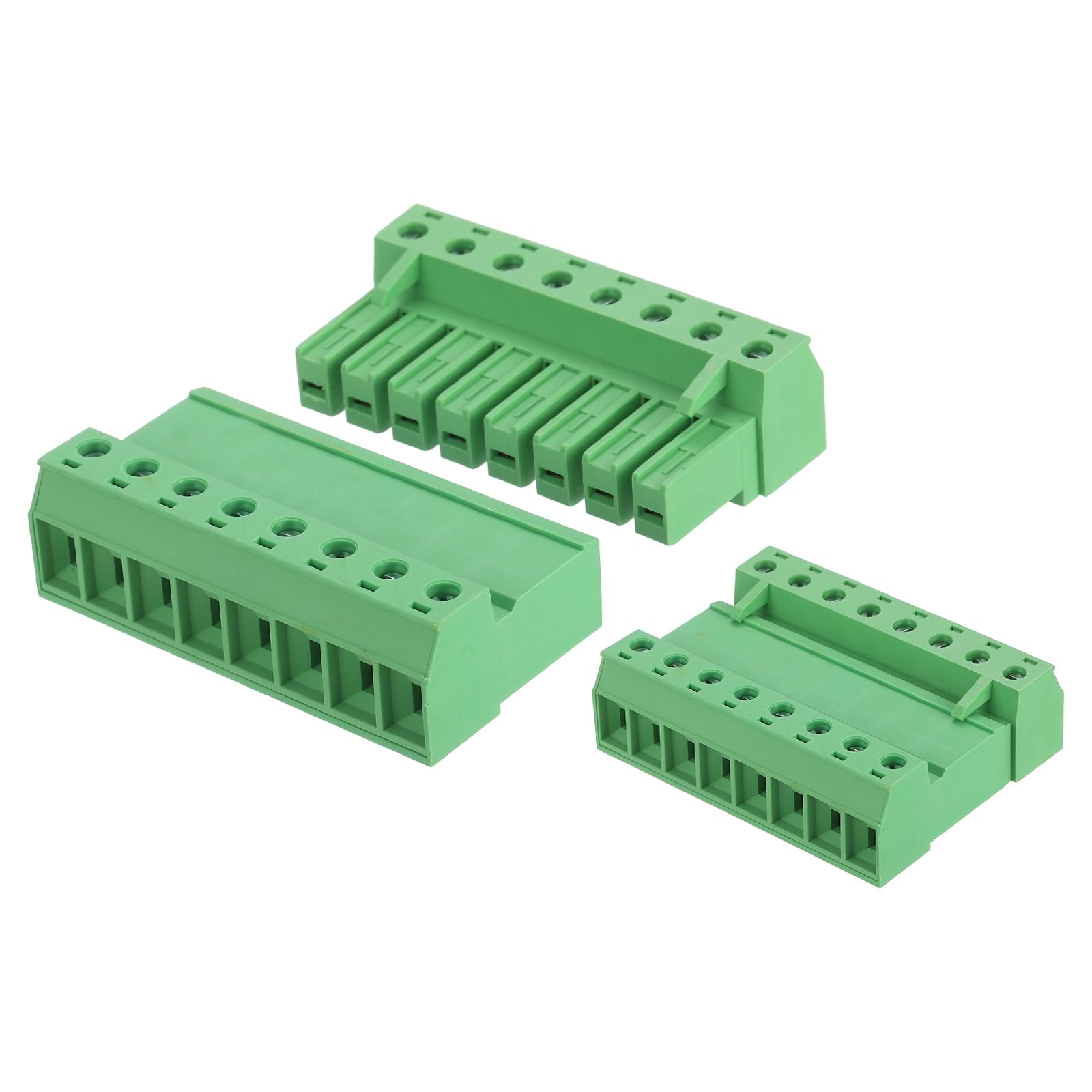 sourcing map 8 Pin PCB Mount Screw Terminal Block Connector Male Female 7.62mm 0.3 Inch Pitch, Green