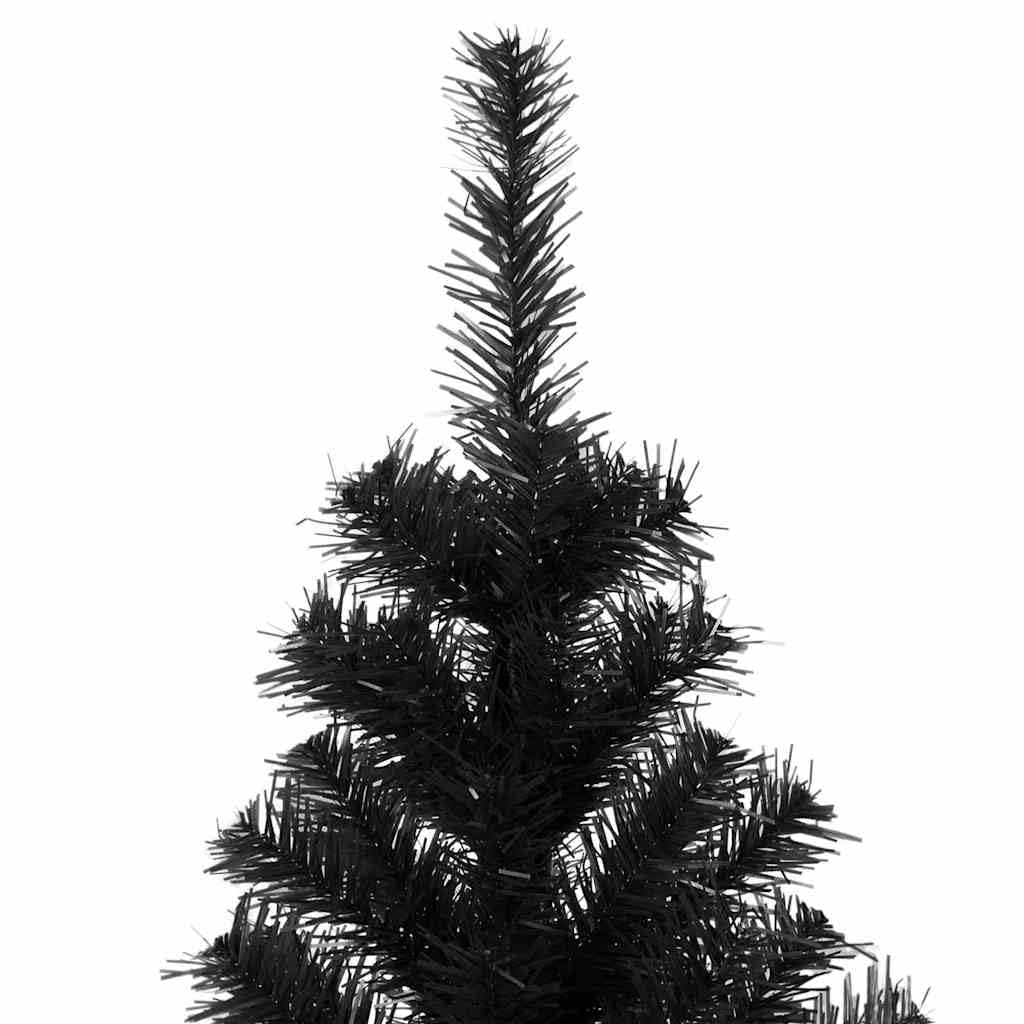 Árbol de Navidad artificial negro de 180 cm de PVC con soporte, 564 puntas, para interior y exterior, resistente, diseño moderno para salón, pasillo, dormitorio
