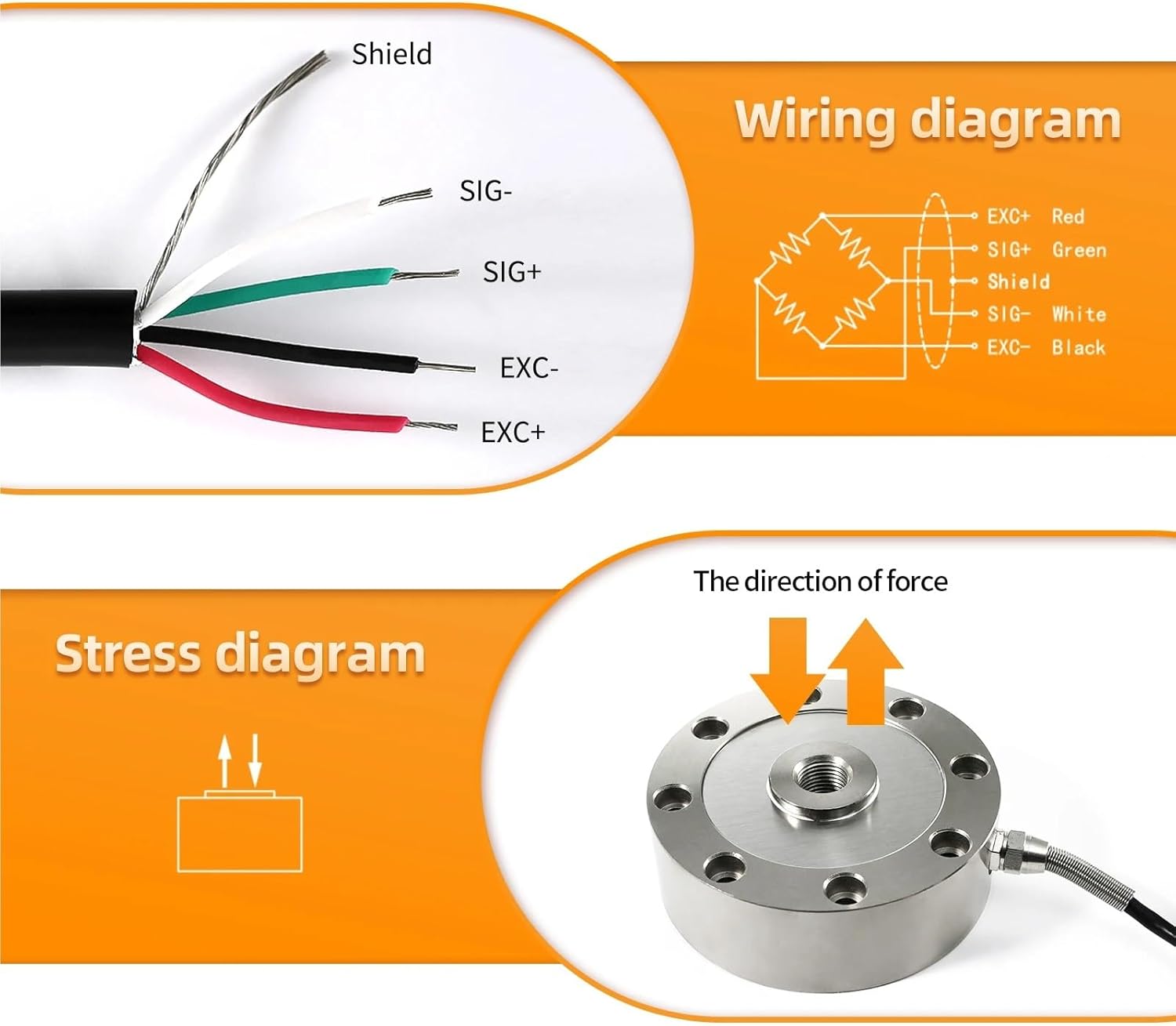 Load Cell Sensor HX711 AD Module Weight Sensor Electronic Scale 50KG 100KG 200KG 300KG 500KG(Range 0-200KG)