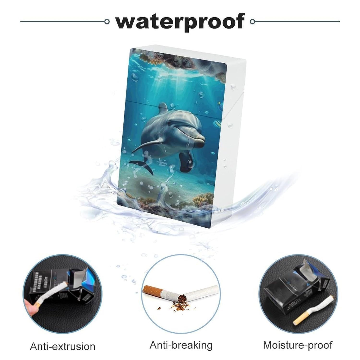 Underwater World Dolphin Cigarette Case, Portable Cigarette Holder image 3