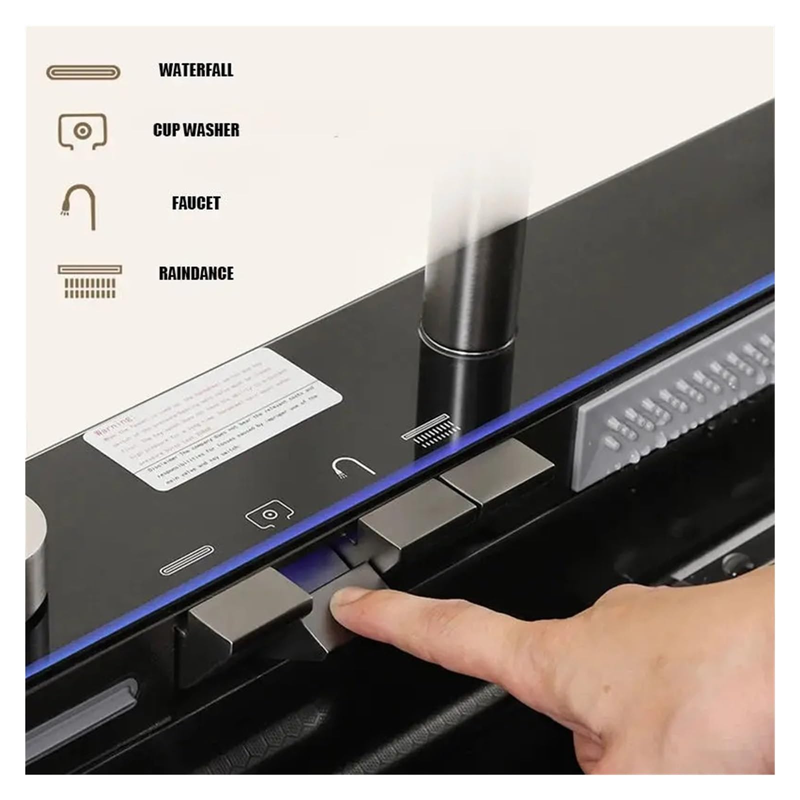 Fregadero De Cocina En Cascada Acero Inoxidable 304, Juego Grifería Con Pantalla Digital Integrada Ranura Única, Dispensador Jabón, Lavadora Tazas FáCil De Limpiar Y Mantener
