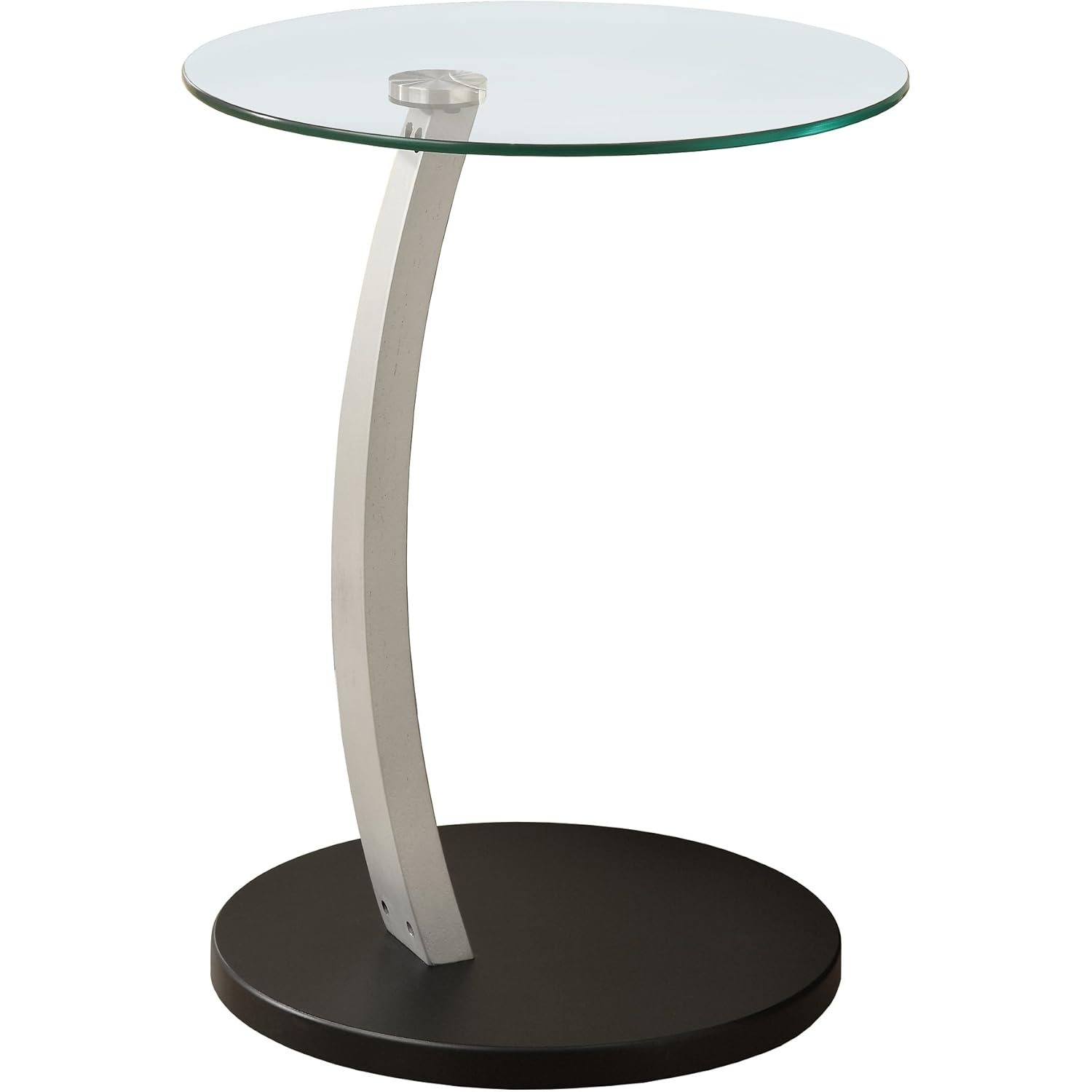 24" Black and Silver Contemporary Round Accent End Table Home & Kitchen