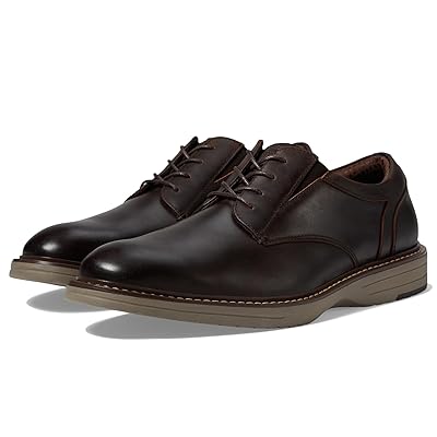 Nunn Bush Griff Plain Toe Oxford Lightweight and Comfortable for All Occasions Leather Lace Up Men