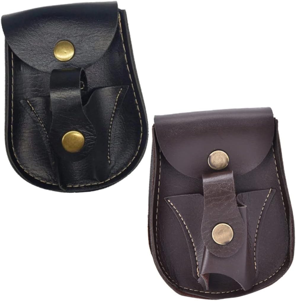 Toddmomy 2pcs Slingshot Bag Leather Bracers Exercise Belt Leather Waist Belt Gadget Two-in-one Marbles Bag Slingshot Holder Slingshot Ammo Bag Steel Balls Bag Supplies Mini