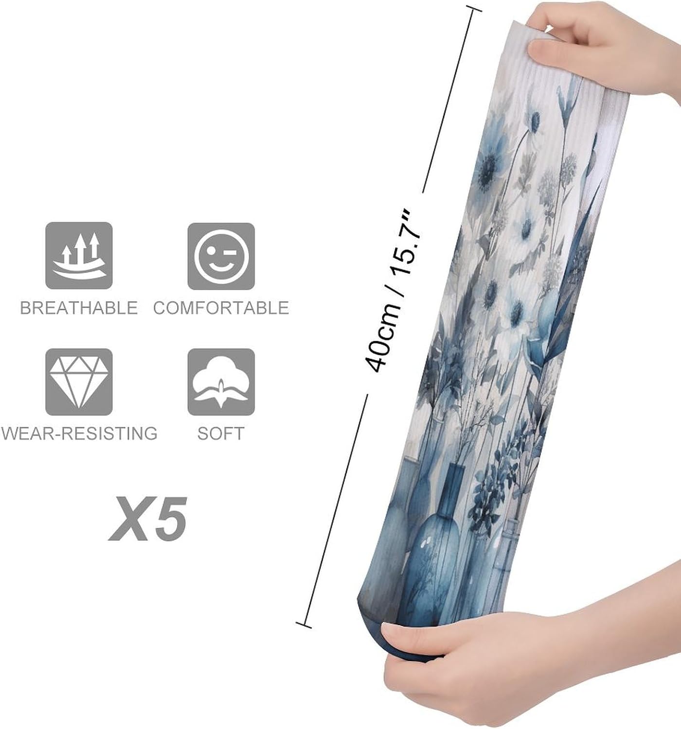 Glass Bottle And Flowers Stocking - Cute Casual Long Athletic,Crew Sock for Men Women,Running Socks Soft Breathable for Gift