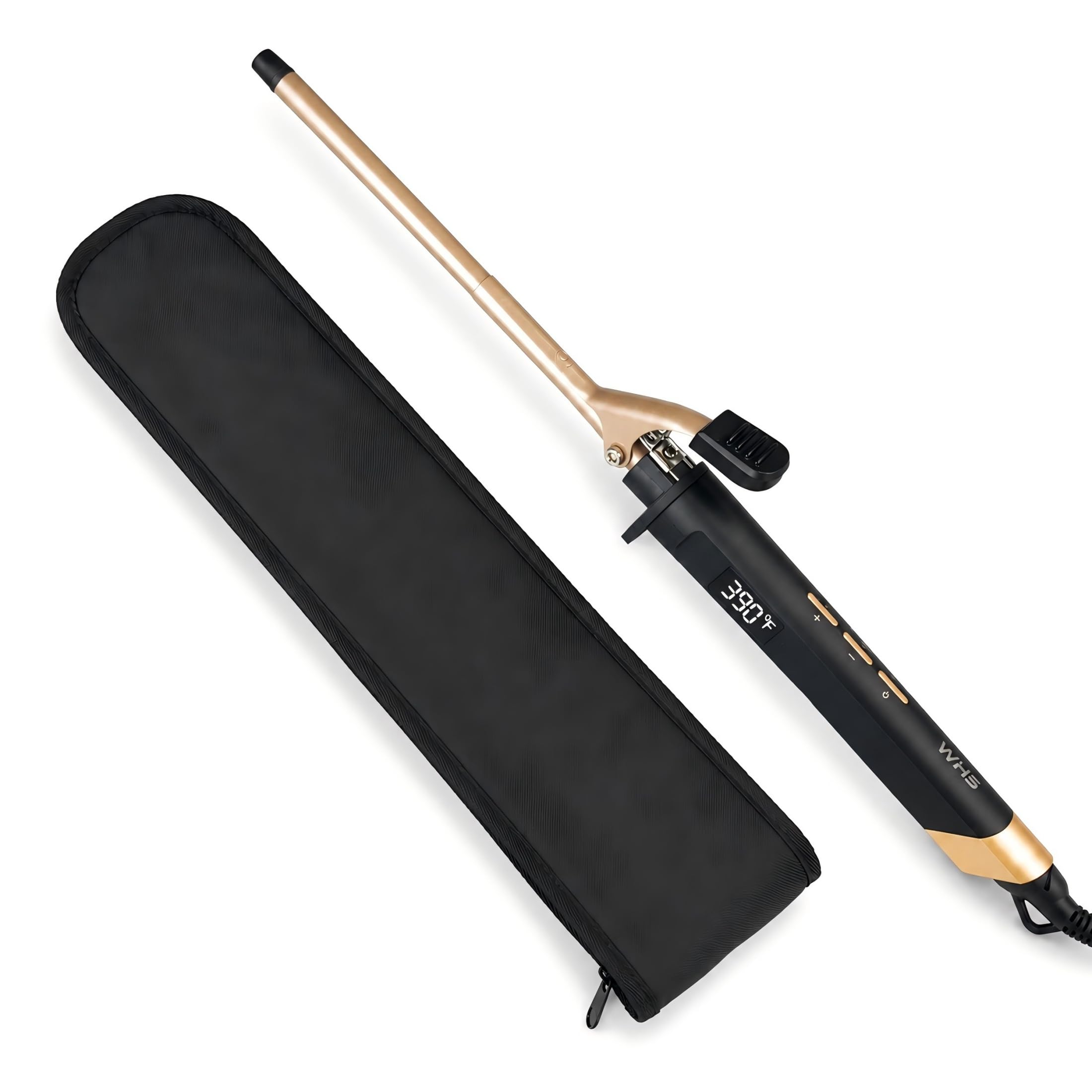 WHS 3/8 Inch Curling Iron for Short Hair, 9mm Small Barrel with Clamp