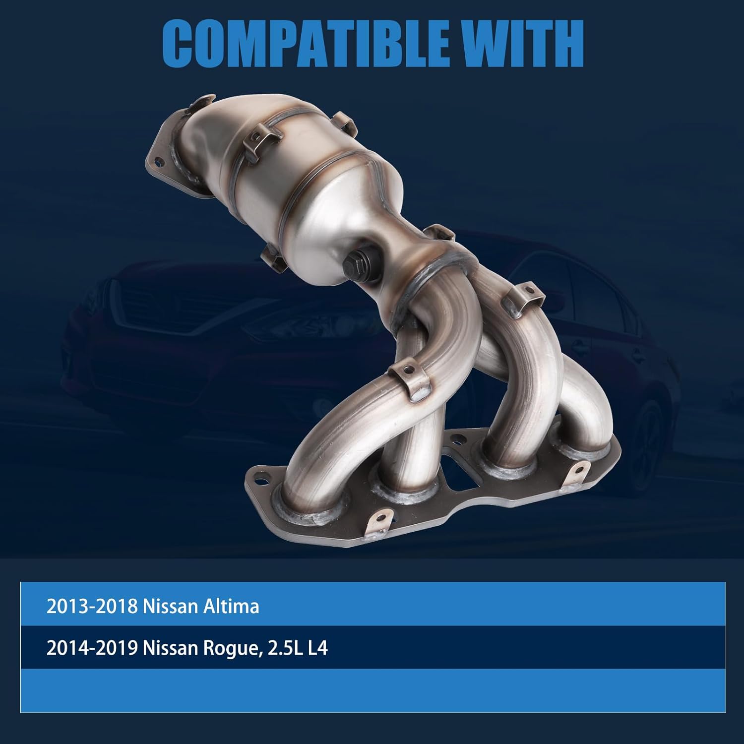 Catalytic Converter Compatible with 2013-2018 Altima, 2014-2019 Rogue 2.5L L4, 641427, 17462, 674149, 16694, 14002-CZ30E, 14002-JA91E, Manifold Catalytic Converter