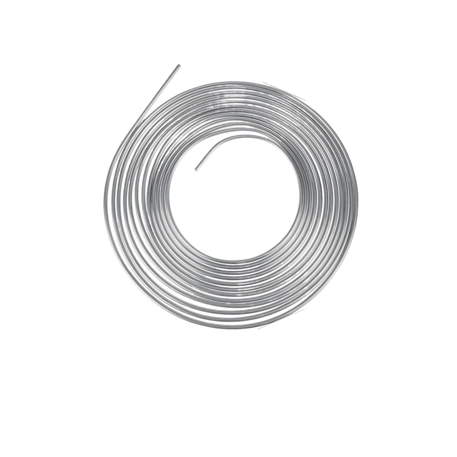 Car Brake Hoses 25FT 7.62m Car Roll Tube Coil of 3/16" OD Copper Nickel Brake Pipe Tubing & 15PCS Nuts Galvanized Hose Line Piping