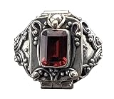 Sterling Silver Garnet Poison Box Locket Ring Size 6(Sizes 4,5,6,7,8,9,10)