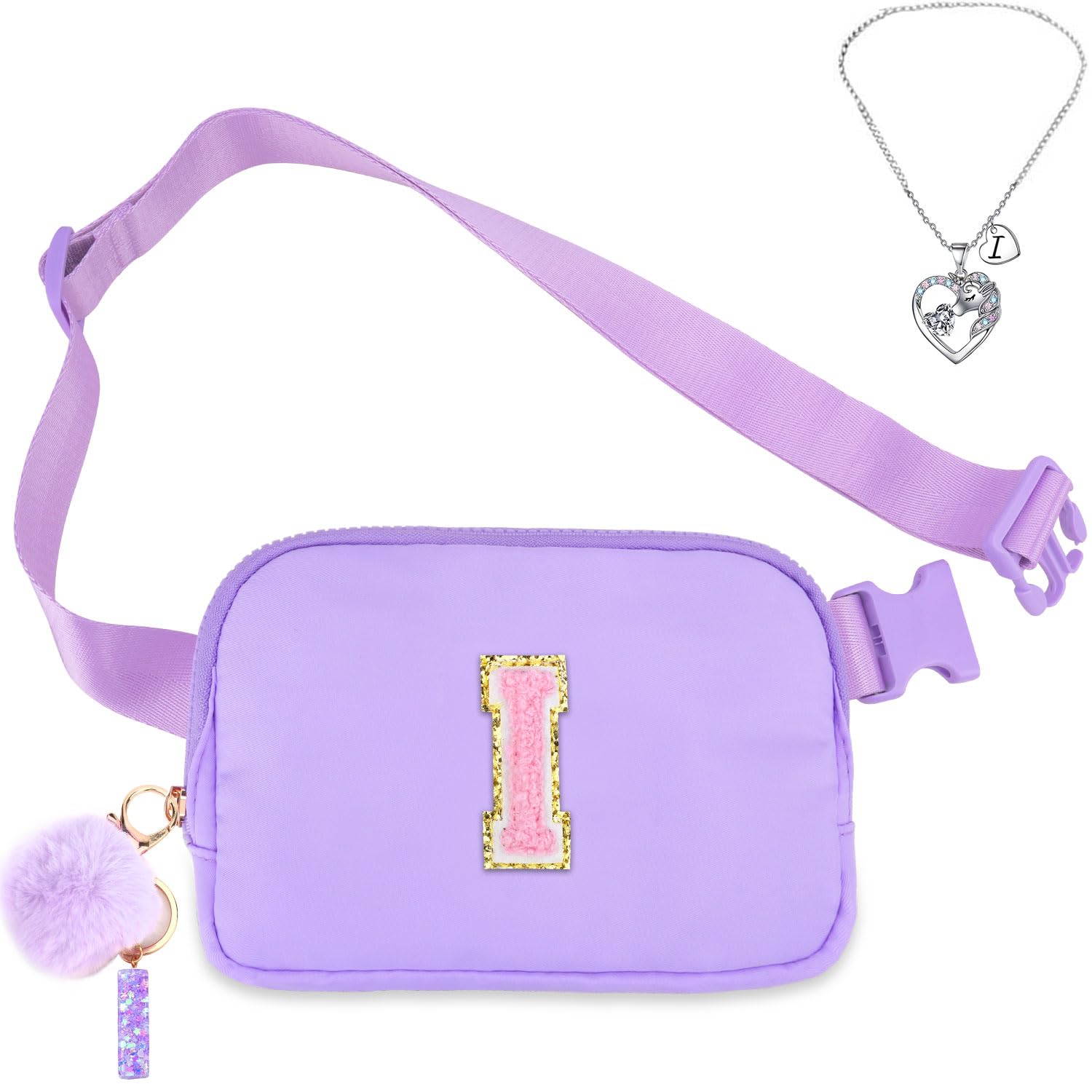 Belt Bag Fanny Pack for Girls - Women Initial Crossbody Bag for Birthday Gifts with Letter Patch Cute Graduation Gifts for Teens Kids Daughter Sister