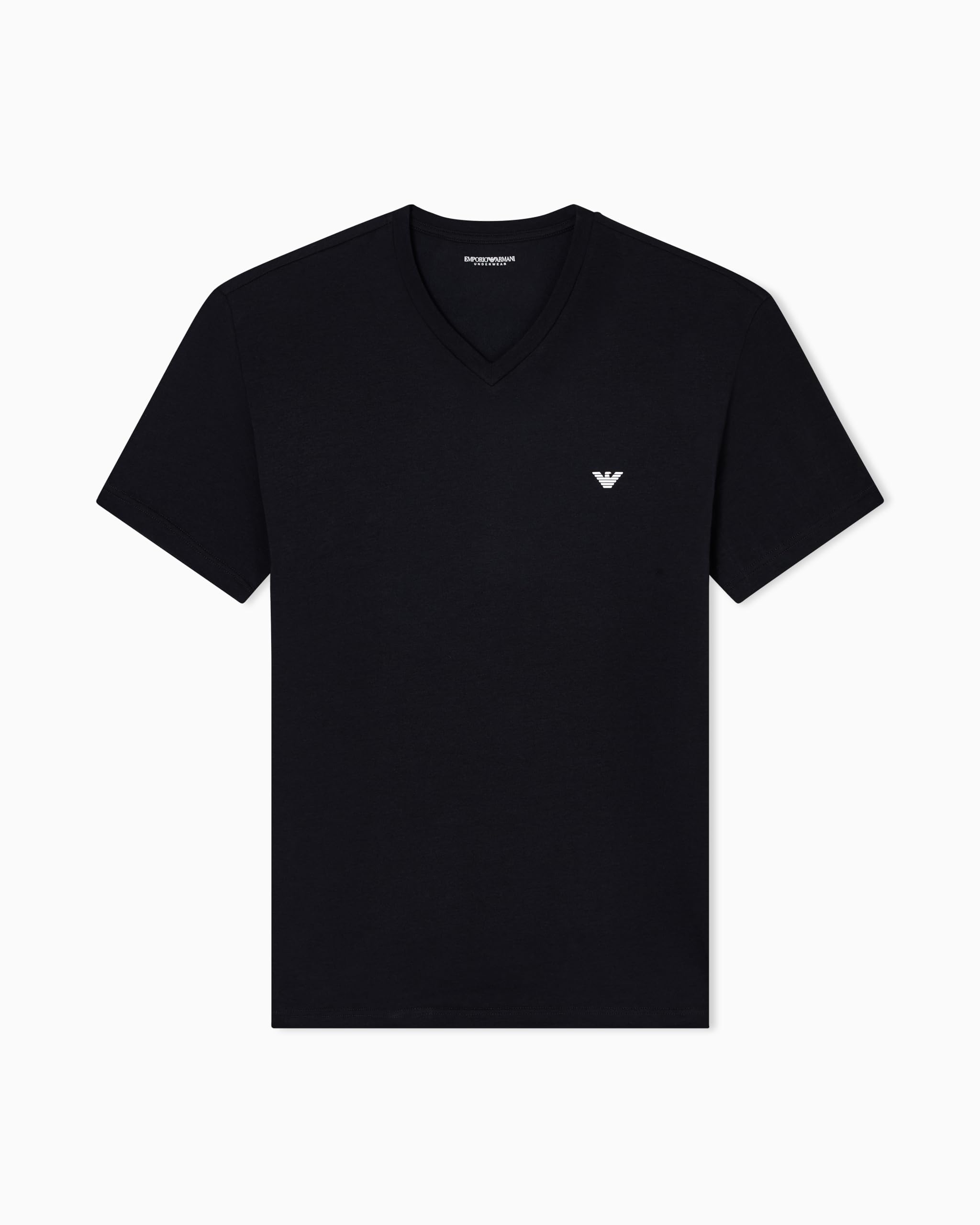 Emporio Armani Man's Essential Cotton V Neck T-Shirt, Black, XL, Fitted