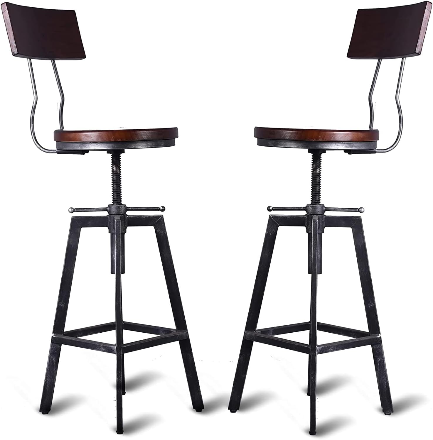LOKKHAN 25"32" Tall Adjustable Swivel Stools with Backrest