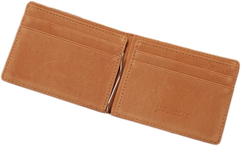 Money Clip Slim Wallet 4cc Leather with Soft Inside Present Gift Brown