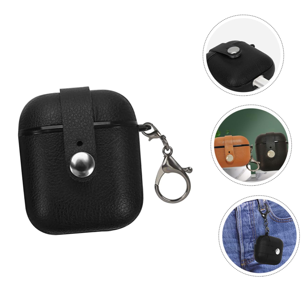 HOMSFOU 5piezas Estuche Protector De Auriculares Inalámbricos PU Resistente Al Desgaste Compatible Ligero y Compacto para Llevar Bolsos o Mochilas