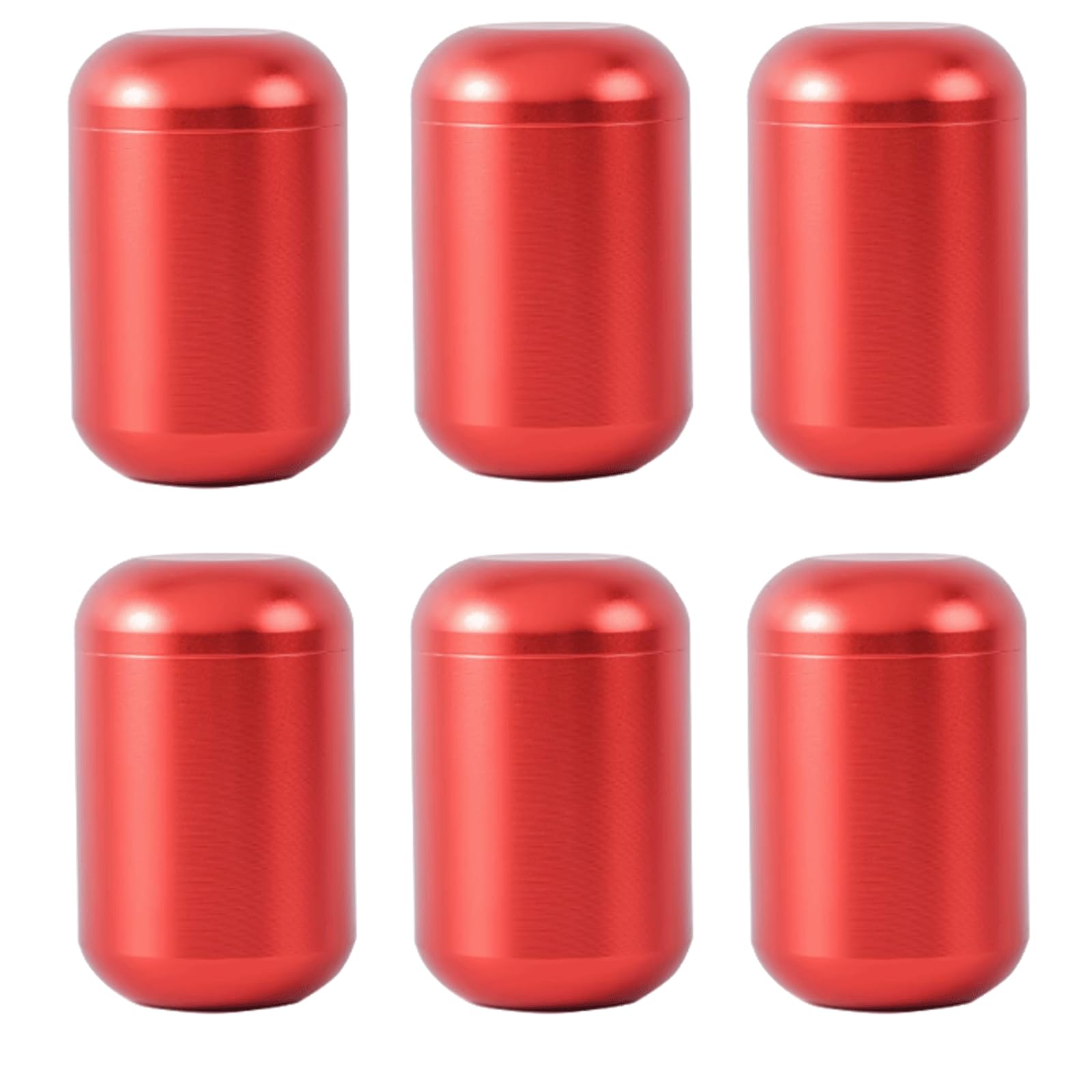 Vorratsdose, Teedose, 6 Stück, Aluminiumlegierung, Mini-Teedose, luftdichte Teedose, versiegelte Teedose mit Deckel, Blechdosen for losen Tee, Tee-Organizer for unterwegs, Vorratsdosen(Red)