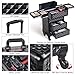 Yaheetech Rolling Makeup Train Case with Drawers Professional Nail Tech Travel Case Cosmetics Storage Organizer Beauty/Nail Art/Hair Styling Travelling Cart Trunk Black