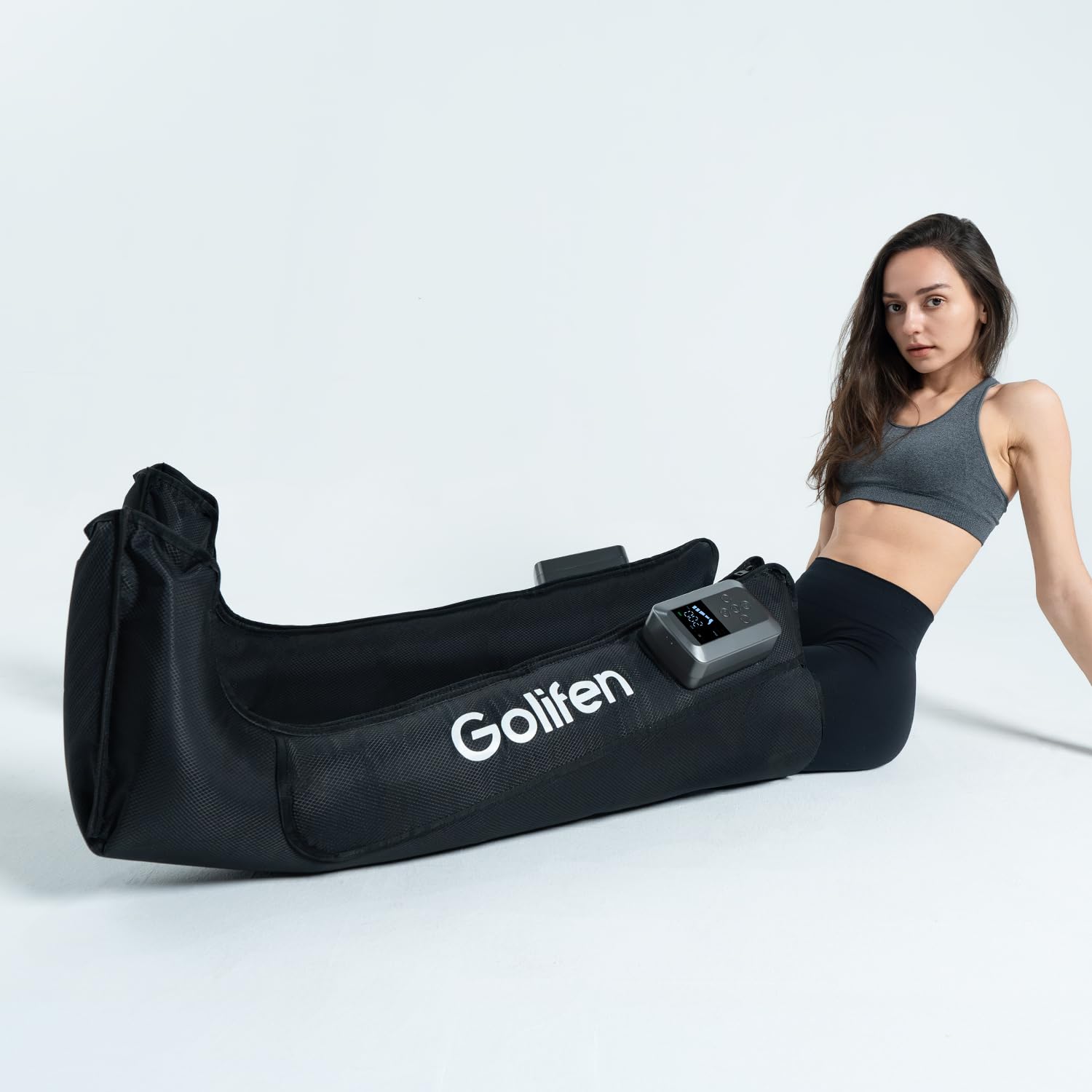 Cordless Leg Compression Massager Portable Compression Boots with 5 Air Chambers Full Leg Massager for Circulation Muscle Pain