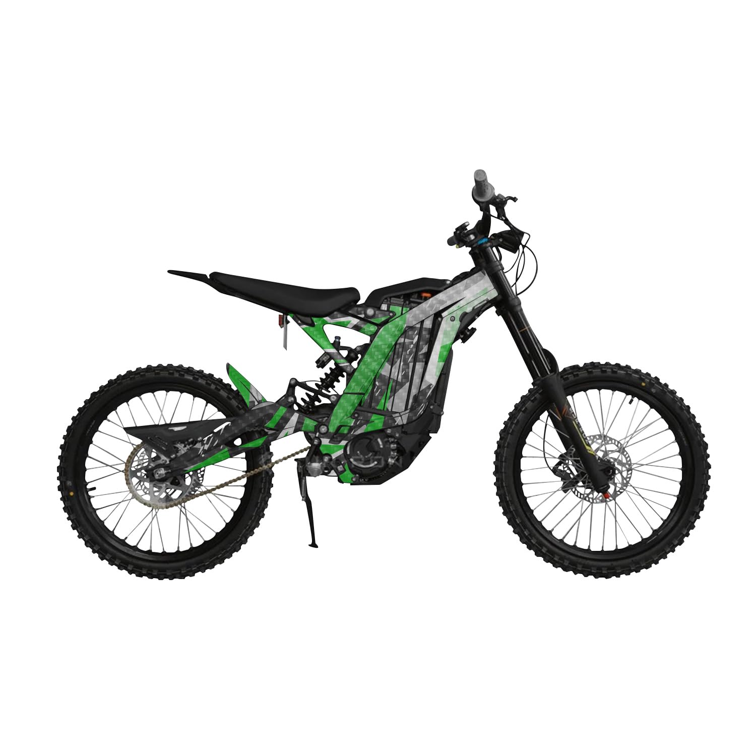 Carbon Fiber Surron Light Bee Graphics Kit Wrap - Grunge Star Green - Sur-Ron Skin - Premium 3M Vinyl Protective Wrap Decal Cover - Easy to Apply | Crafted in The USA by MightySkins