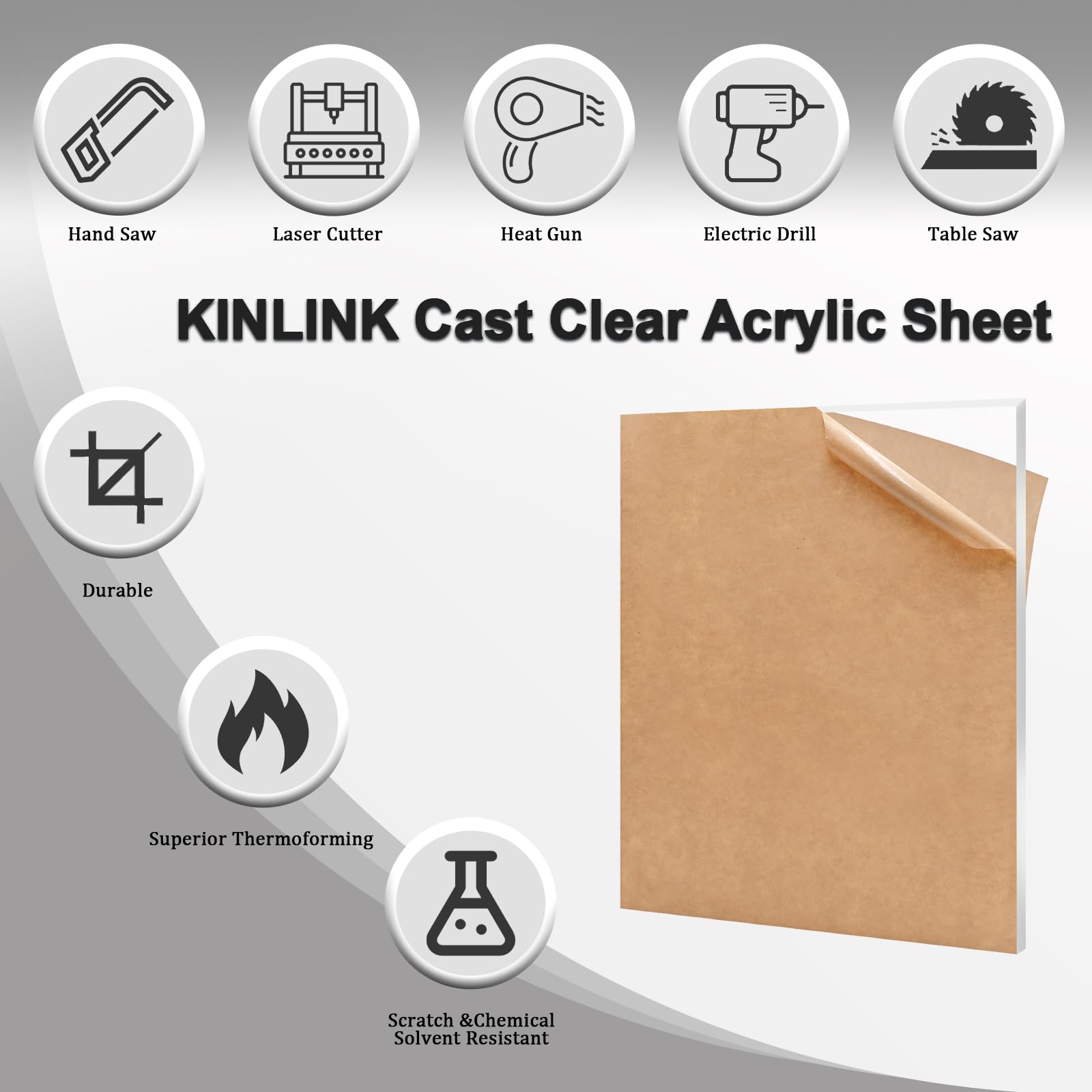Clear Acrylic Sheets - 2 Pack 12x16 -3