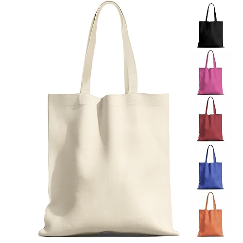 MOLOVA 1-200 Pack Available Premium Canvas Reusable Tote Gift Bags,Made