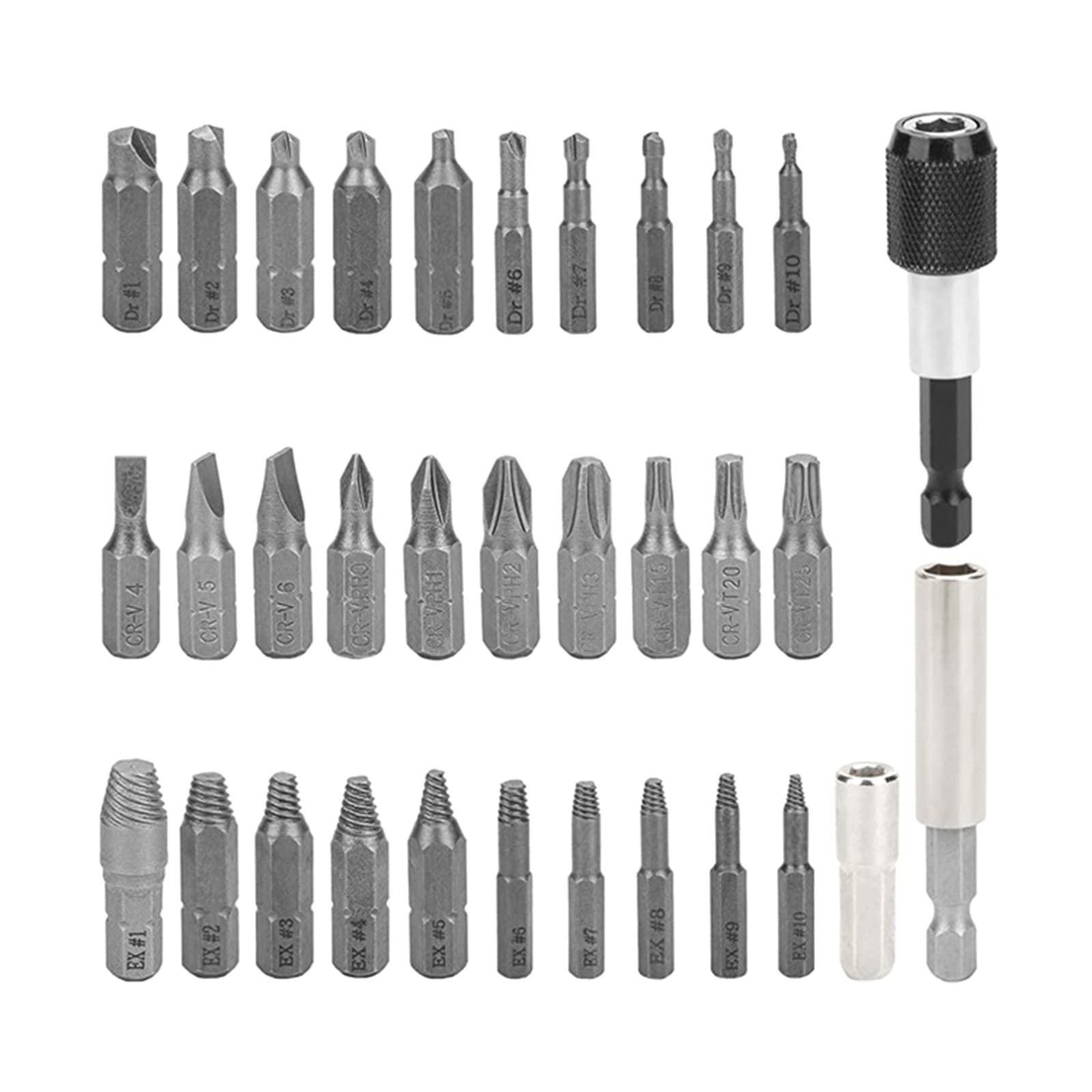 Tsophreniq 33Pieces Damaged Screw Extractor Drill Bit Set Stripped Kit For Bolt All-Purpose Stripped For Small Screws Damaged Electronics