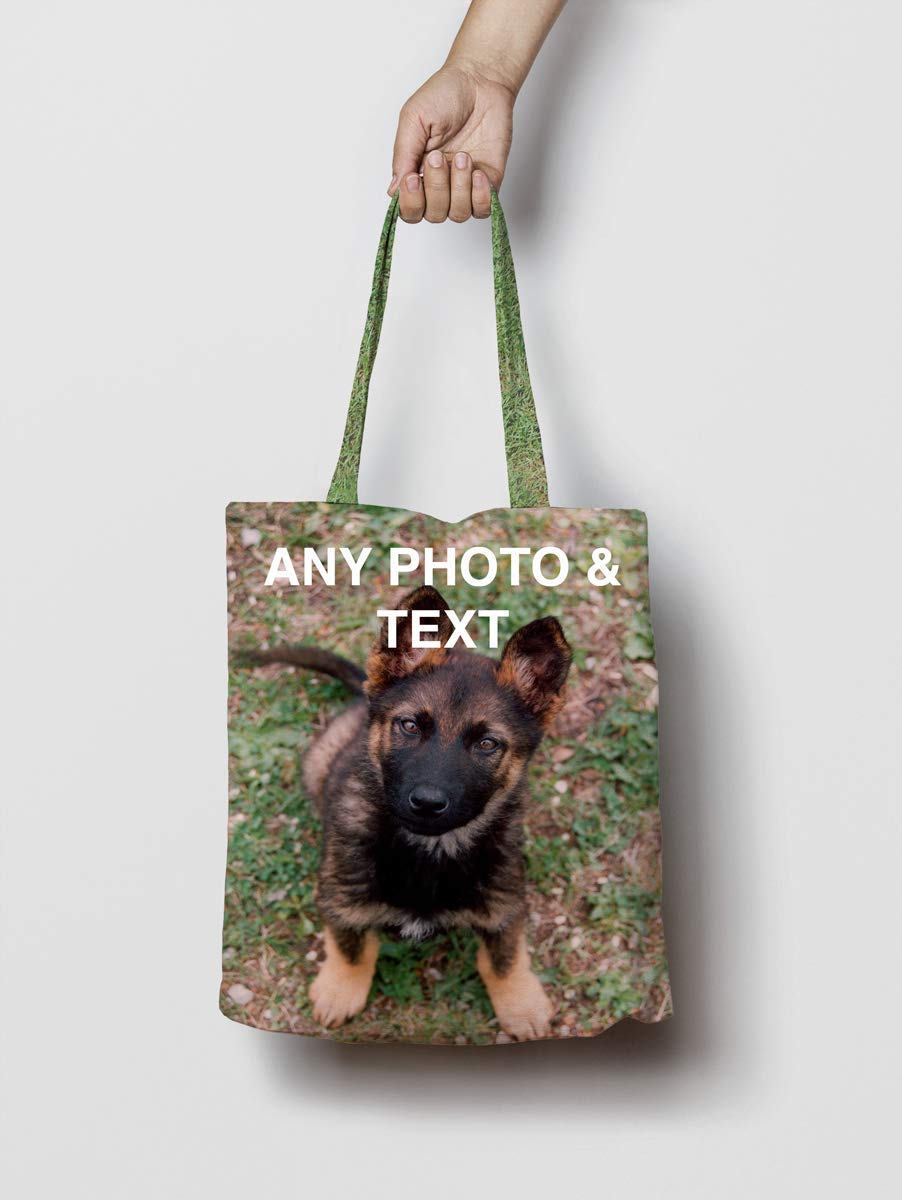 Fab Gifts Personalised Tote Bag with Unique Design any Photo or Text on Both sides