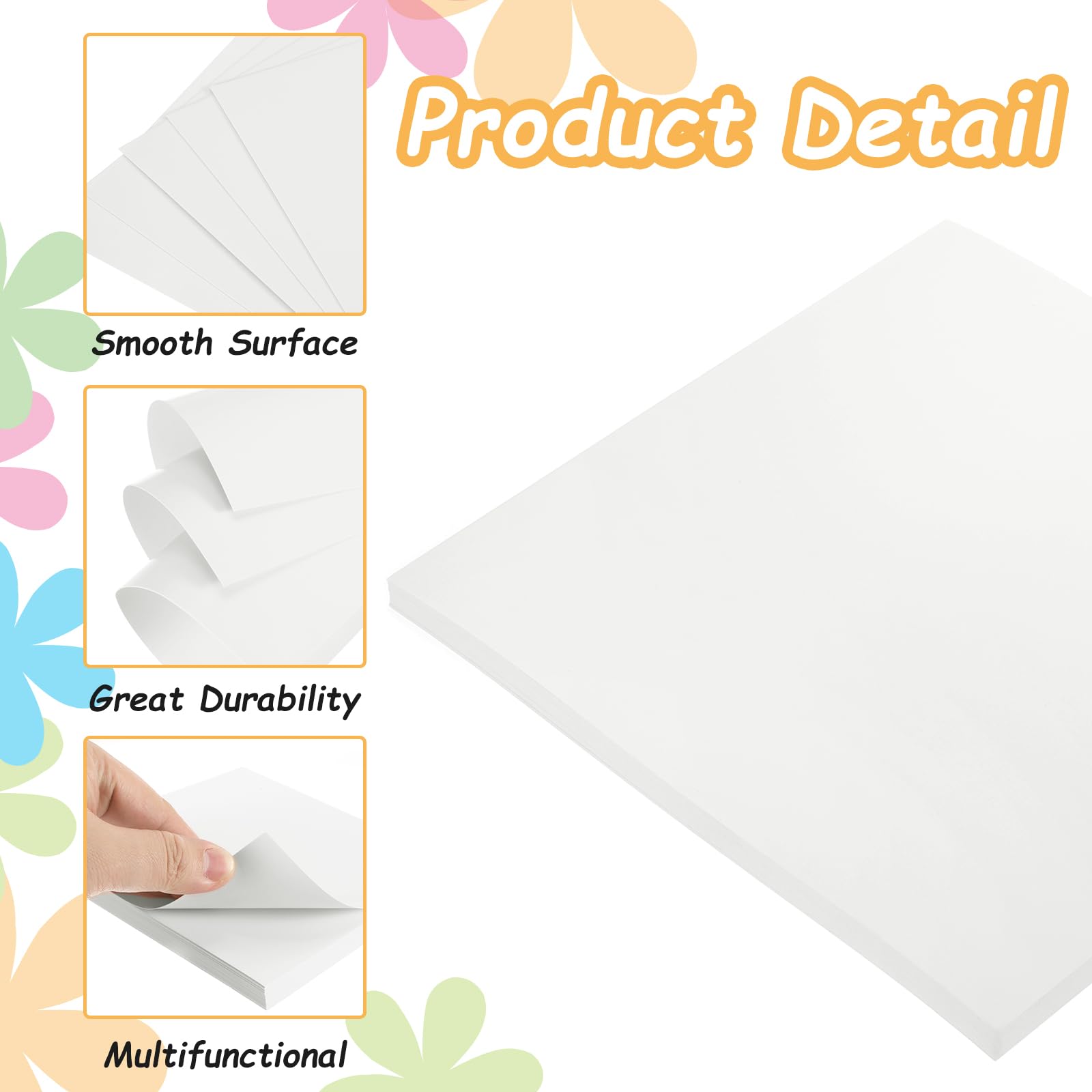 QUARKZMAN 40Pcs Carta Kraft, 38 x 38 cm Fogli Di Cartoncino Kraft Ritagli Di Cartoncino Kraft Per Materiali Artistici, Origami, Creazioni Carta, Bianco Crema
