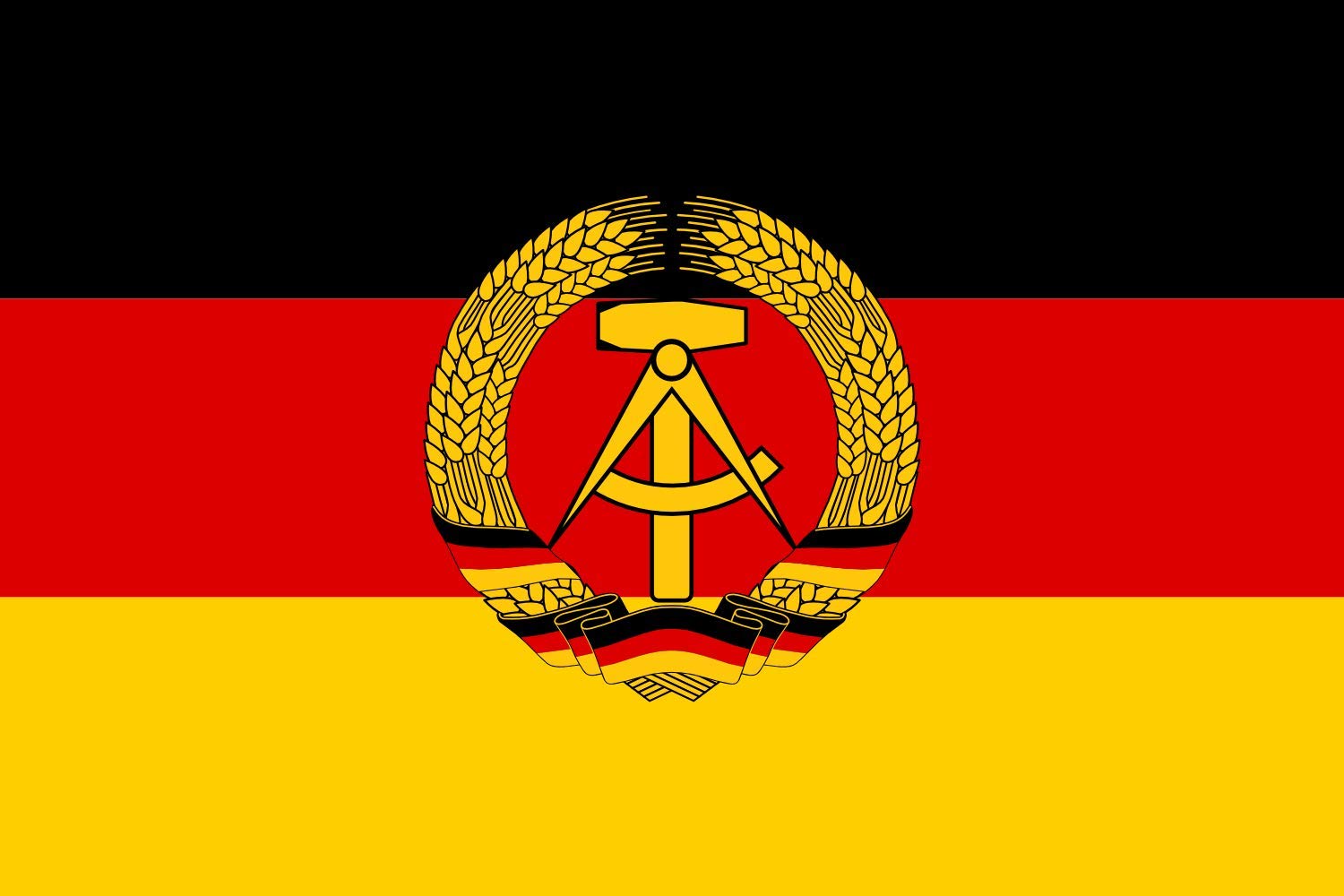 Drapeau East Germany 3-2 grand pavillon Allemagne de l'Est RDA
