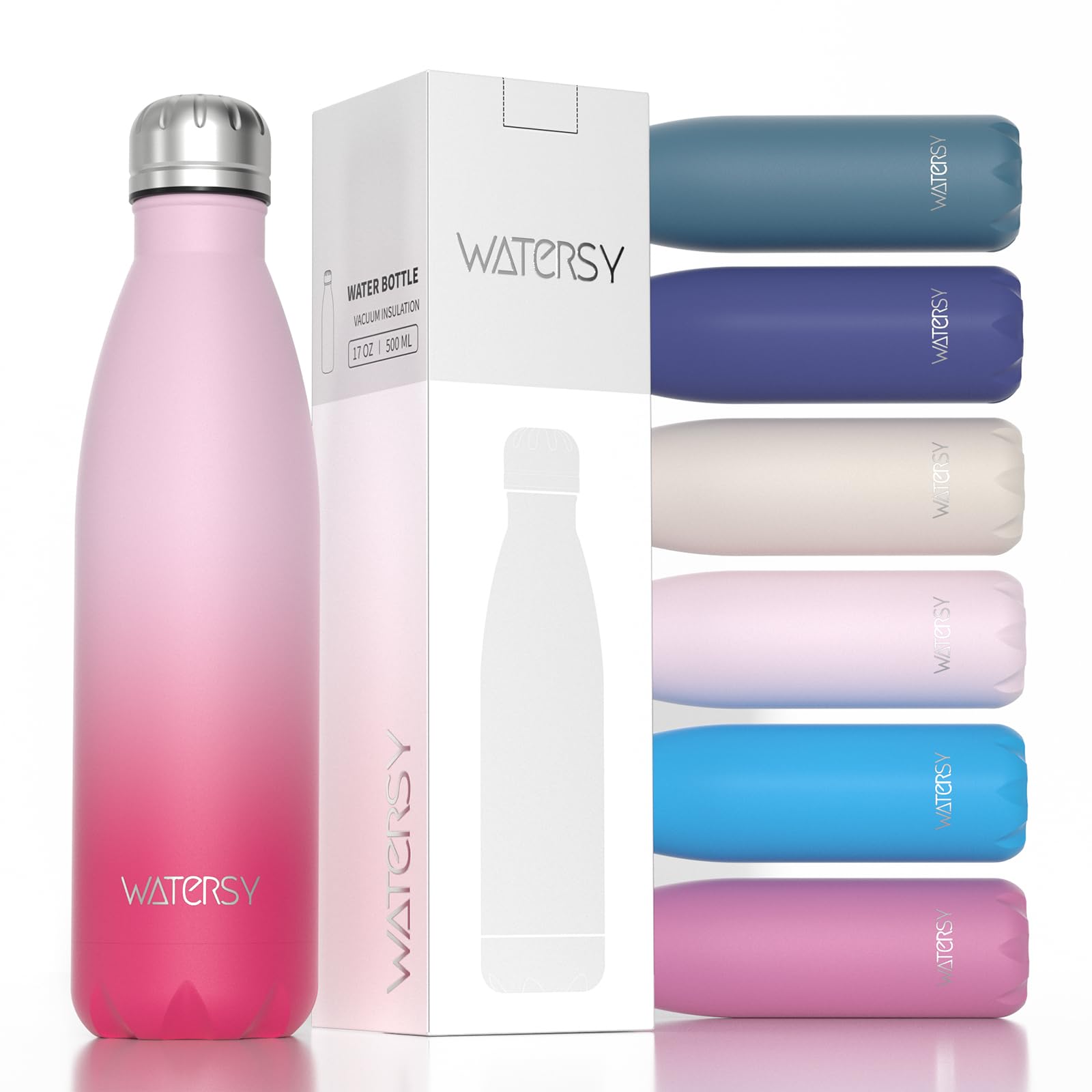 WATERSY Stainless Steel water bottles,17oz/500ml Insulated Water Bottle