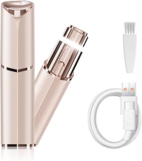 Facial Hair Removal for Women - Electric Face Hair Remover for Peach Fuzz - Rechargeable Lady Shaver Removal Device for Lips Chins Armpits Neck Painless Face Razor with LED Light for Travel