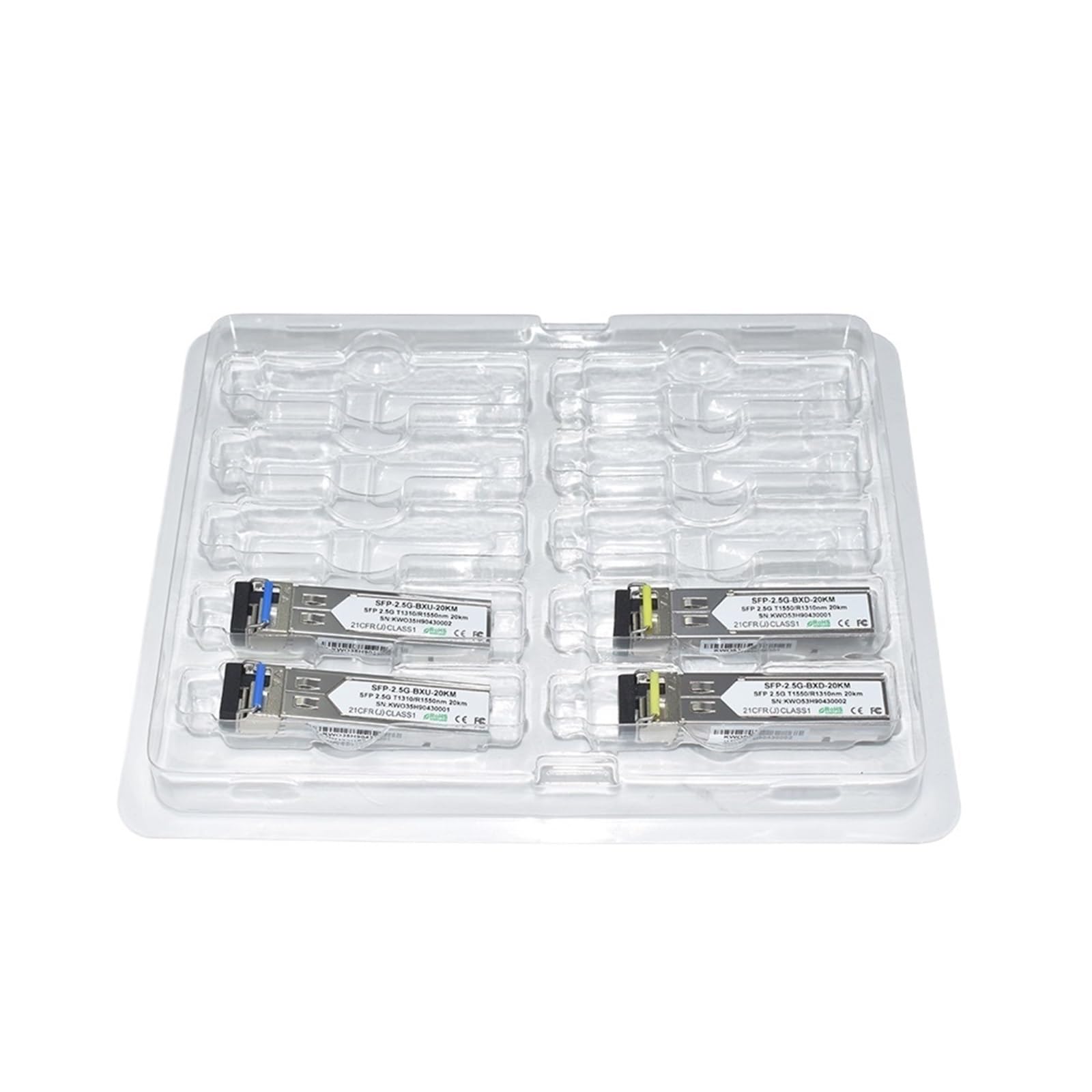 5 par SFP 2,5 Gb BiDi 1310/1550 nm Pojedyncze włókno 20 km DDM Złącze LC Opcjonalny transceiver