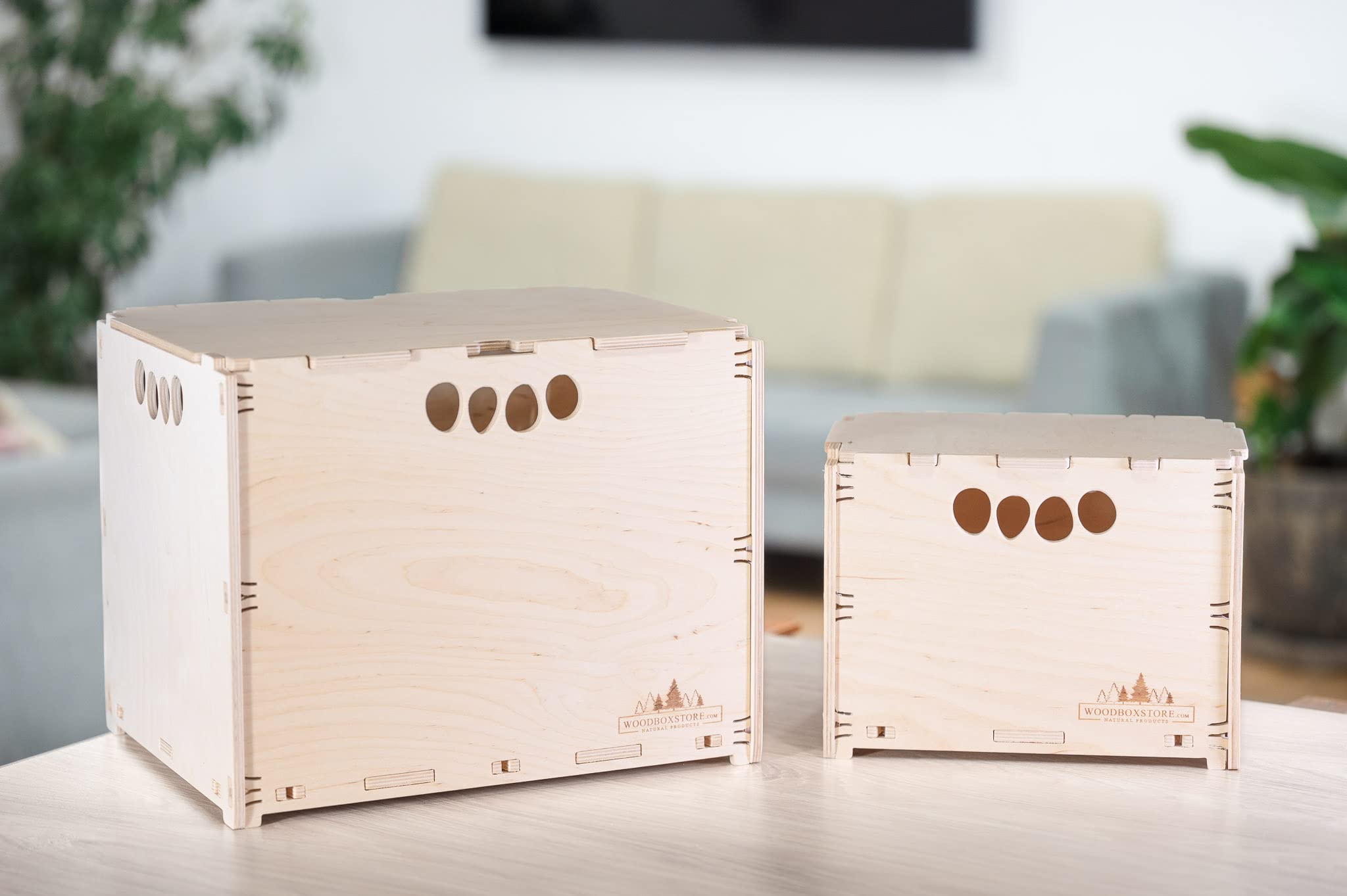 Werkzeugbox aus Holz Holzkiste Naturbelassen 40x30x17cm 15 Liter mit Deckel stapelbar Aufbewahrungsbox