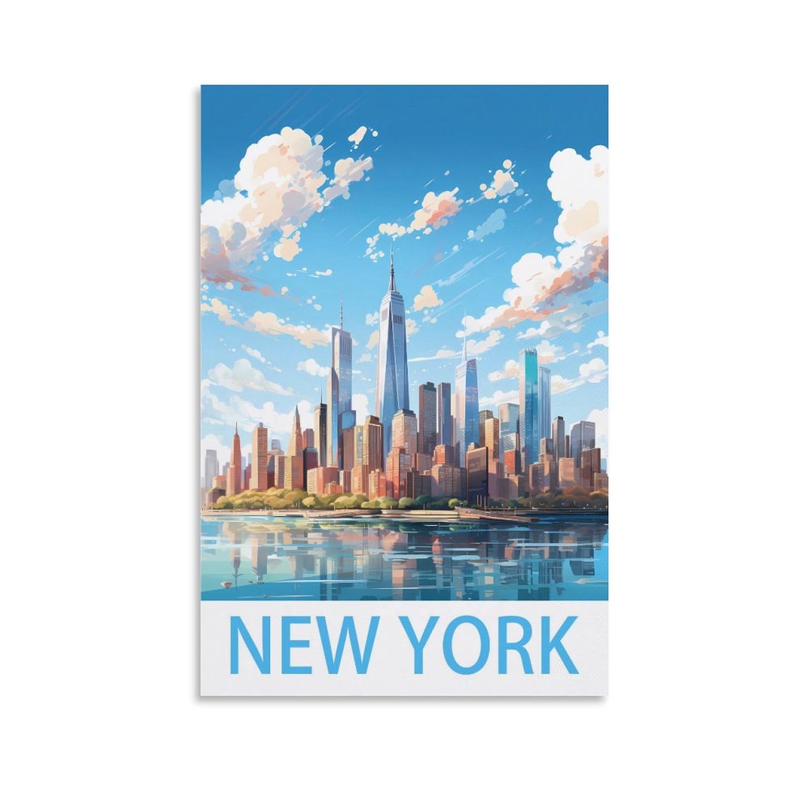 JavoN New York Vintage Travel Posters 08x12inch(20x30cm) Canvas Art Poster And Wall Art Picture Print Bedroom Decor