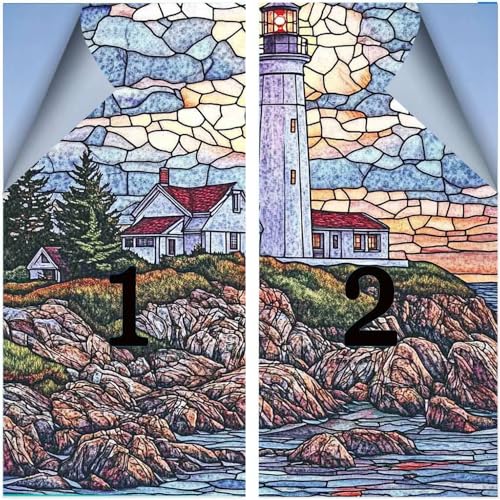 Vinilos para ventana Rustic Lighthouse 17.7 x 23.6 pulg x2 miniatura 3