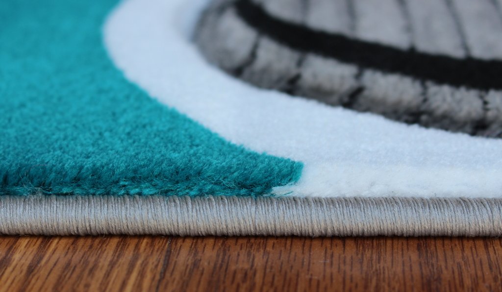 Glory Rugs Area Rug Modern 8x10 Turquoise Circles Geometry Soft Hand