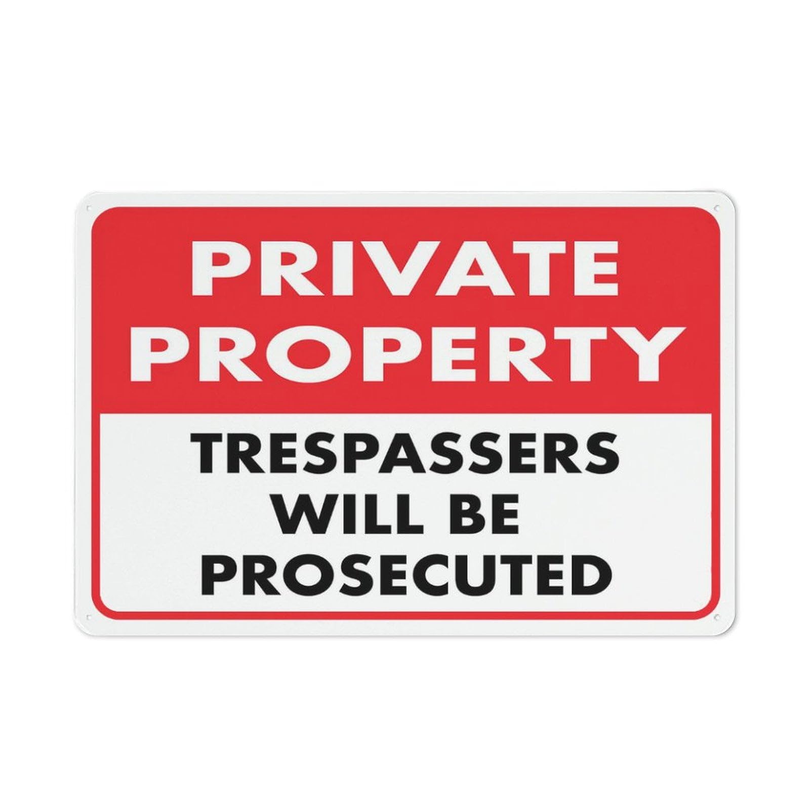 Peiyeety A03 Private Property Trespassers Will Be Prosecuted Sign Outdoor Metal Sign - 12X16 Inches Metal Signs For Business, Workplace, Office, Home, Delivery Signs, Road Signs, Garden Signs