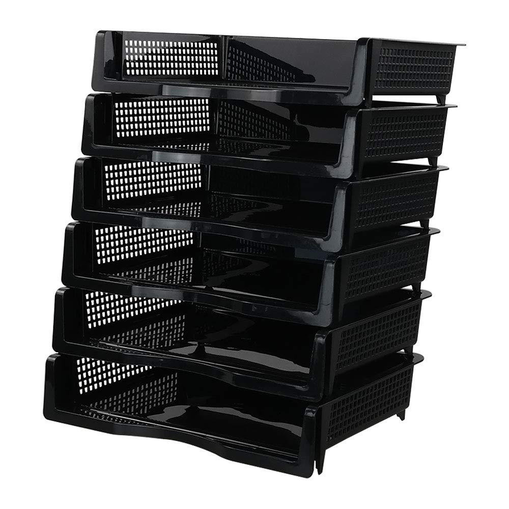 Gitany Black 6-Tier Desk Trays A4 Stackable, Letter Tray Organiser