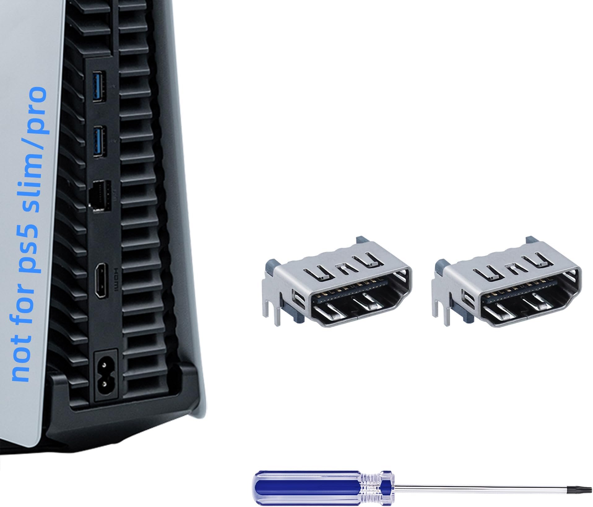 Mcbazel HDMI Port Socket Connector for PS5 Digital Edition/UHD, HDMI Port Interface Replacement with T8 Screwdriver for PS5(Not for PS5 Slim/PS5 Pro)