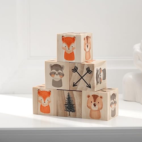 Miniatura 2 de Kigley 6 piezas de decoración de guardería para niñas y niños, decoración de estante de acuarela para dormitorio, sala de juegos (animales del