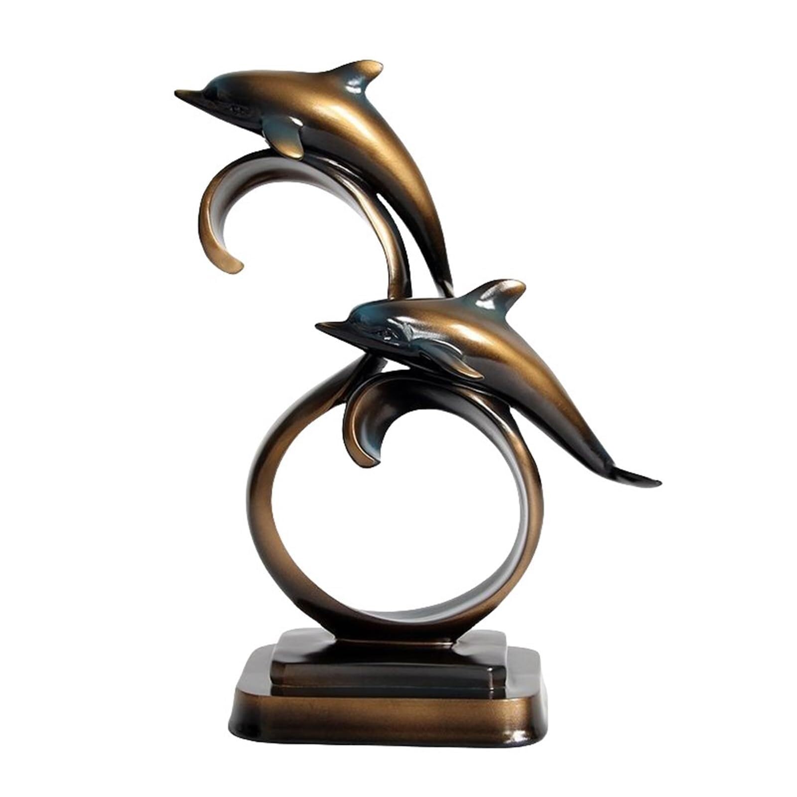 Yofab Office Cubicle Decor Dolphin Statue Sculpture Marine Animal Decorations Table Centerpieces Coffee Table Centerpiece(Bronze)