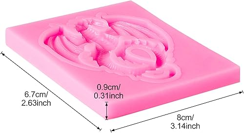 Miniatura 2 de 2 piezas de molde de silicona de dragón lindo dragón fondant molde animal chocolate hornear herramienta para decoración de pasteles arcilla