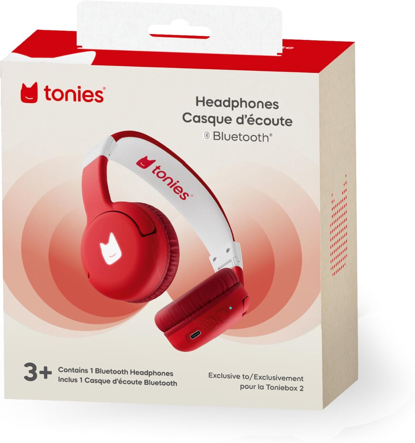 Tonies Bluetooth Headphones for Toniebox 2 - Sunset Red
