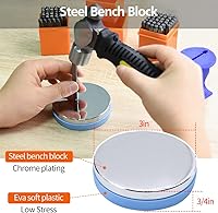 Vista 5 de Kit de estampado en metal de 74 piezas, DkOvn herramientas completas de estampado para joyería con punzón de letra mayúscula y minúscula de 1/8