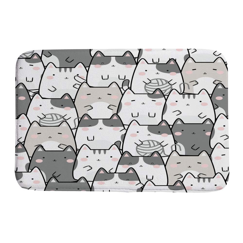 Tapis de bain motif chats Kawaii idéal pour une décoration de salle de bain ludique et cosy