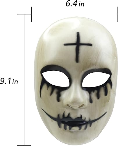 Miniatura 7 de The Purge Anarchy Evil Smiley Mask Horror Killer Máscaras de DIOS Halloween Disfraz embrujado Cosplay