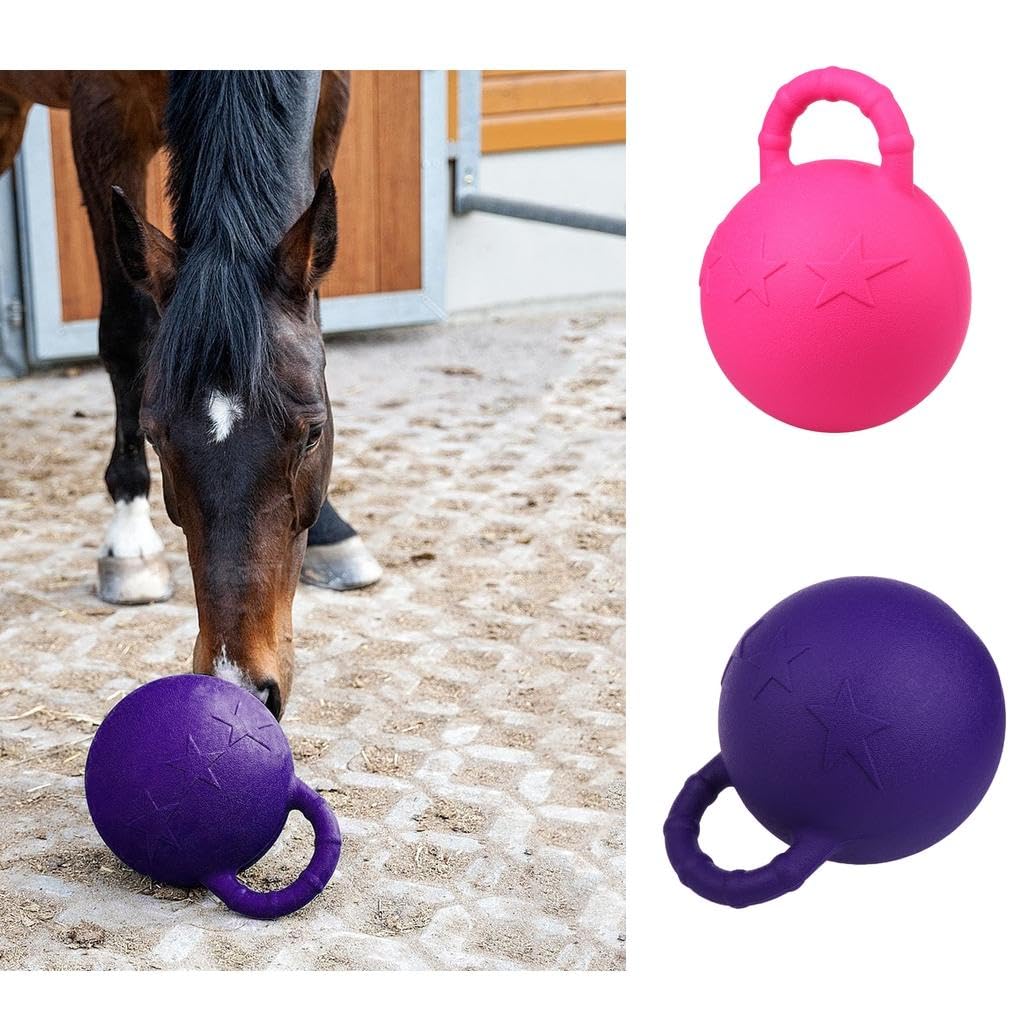 Juguete Sólido de Goma para Caballo Incluye Pelota de Entrenamiento con Asa Ergonómica Juguete Mordedor Resistente y Pelota Aromatizada Adecuada para