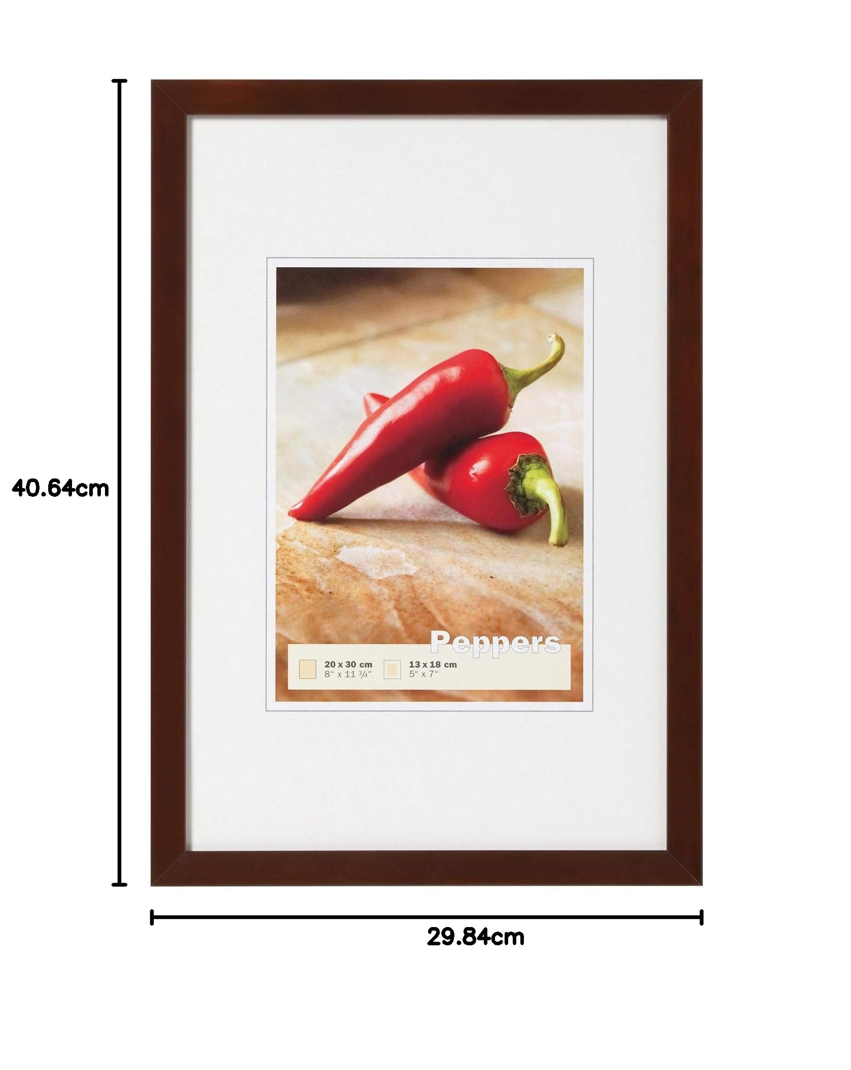Cadre Photo WALTHER DESIGN Rouge 13x18 Cm Avec Passe-partout 9x13 – Bois Naturel, Fabriqué En Europe